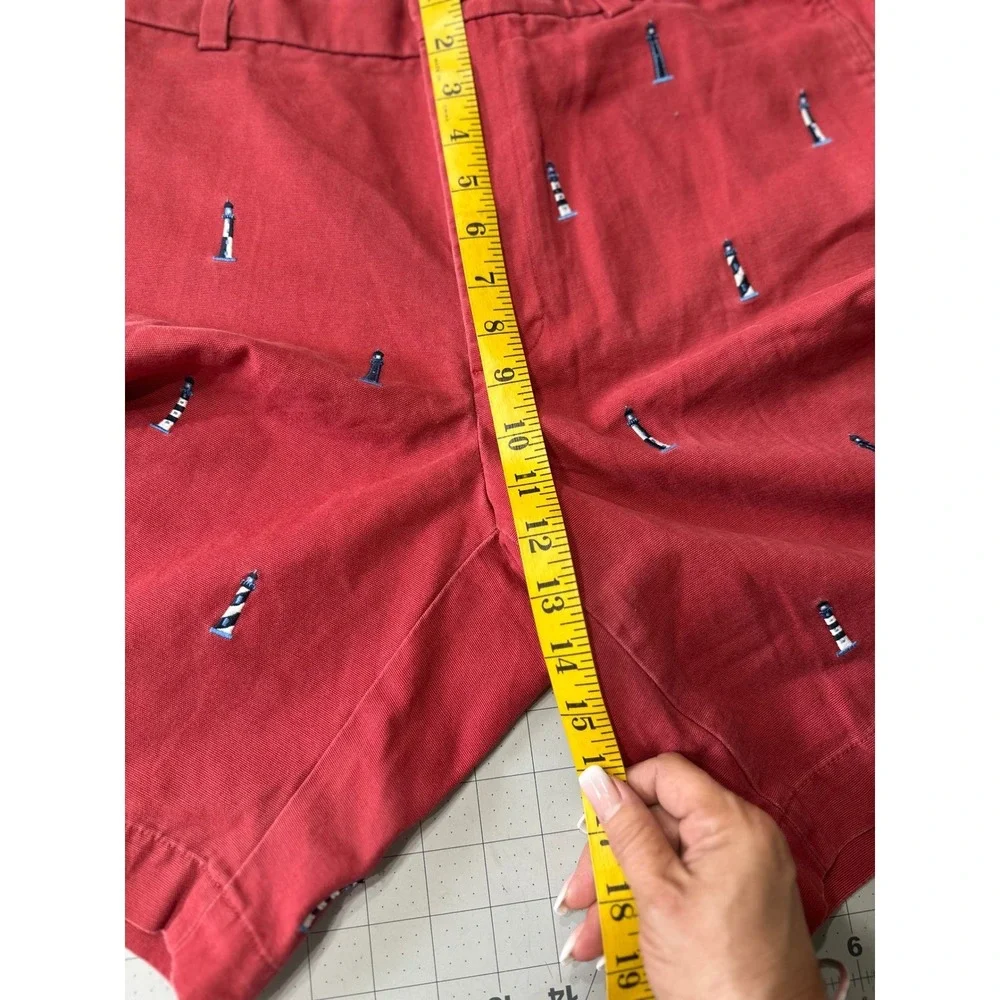 Brooks‎ Brothers Chino Shorts sz 36 Red Embroidered Lighthouse Nautical Preppy